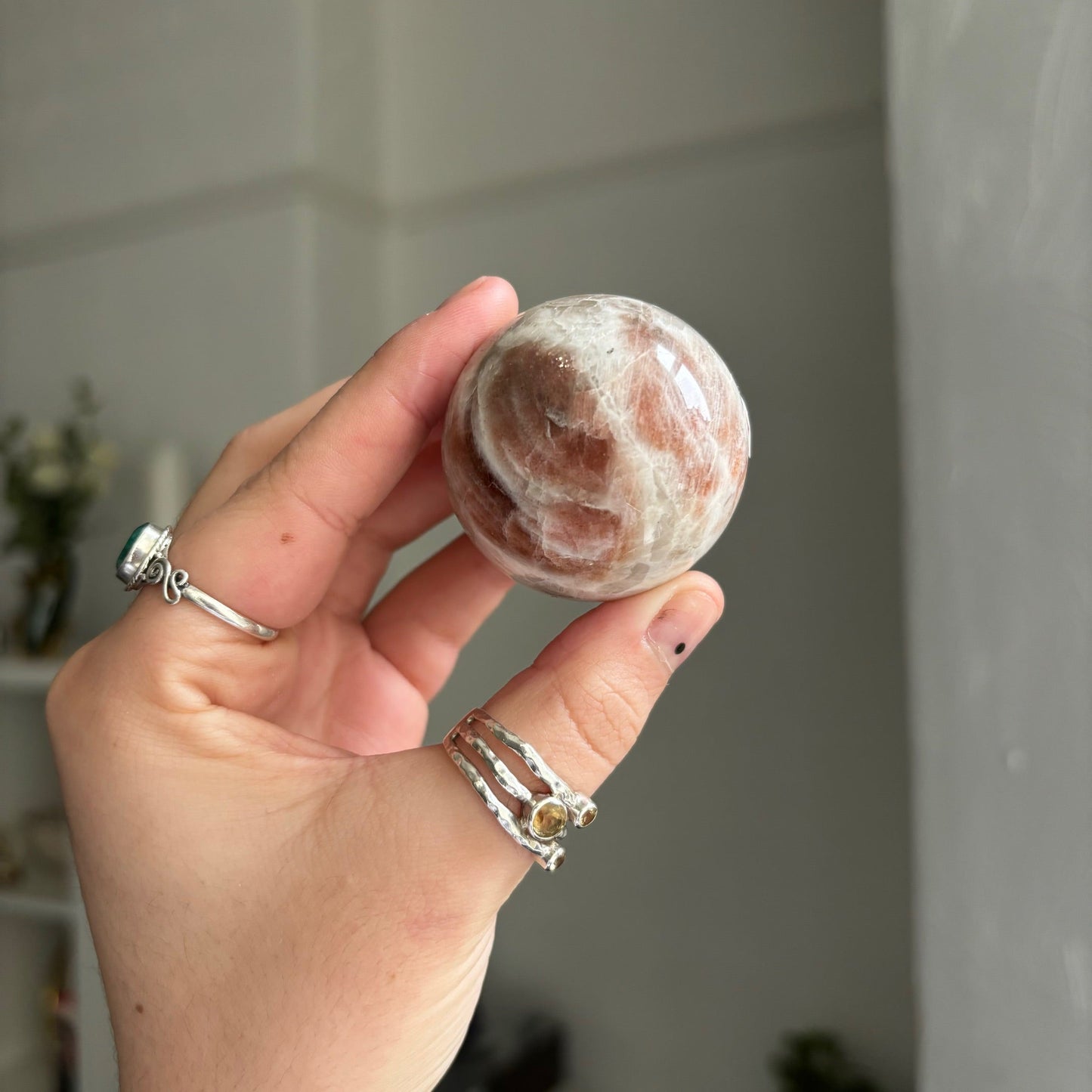 Moonstone X Sunstone sphere Mwitchy marketwitchy marketMoonstone X Sunstone sphere M