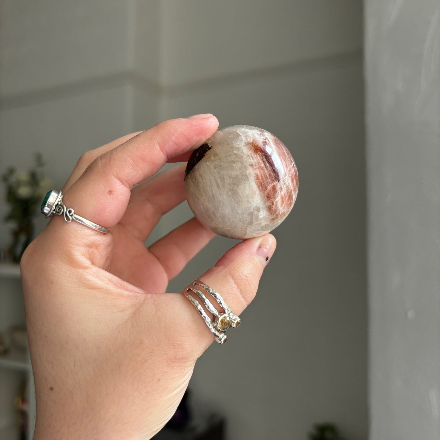 Moonstone X Sunstone sphere Mwitchy marketwitchy marketMoonstone X Sunstone sphere M