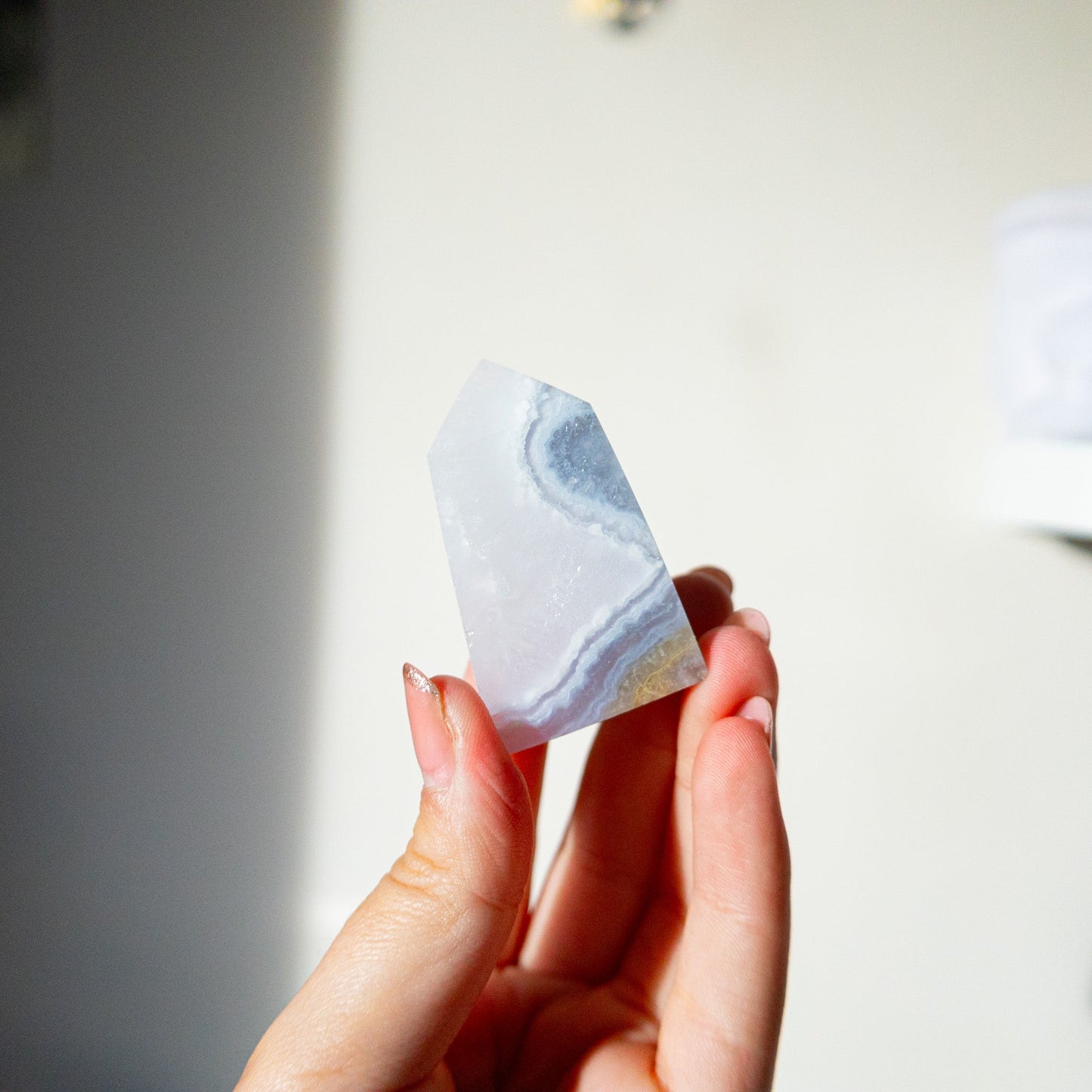 Blue lace agate point Ewitchy marketwitchy marketdsfghjhBlue lace agate point E