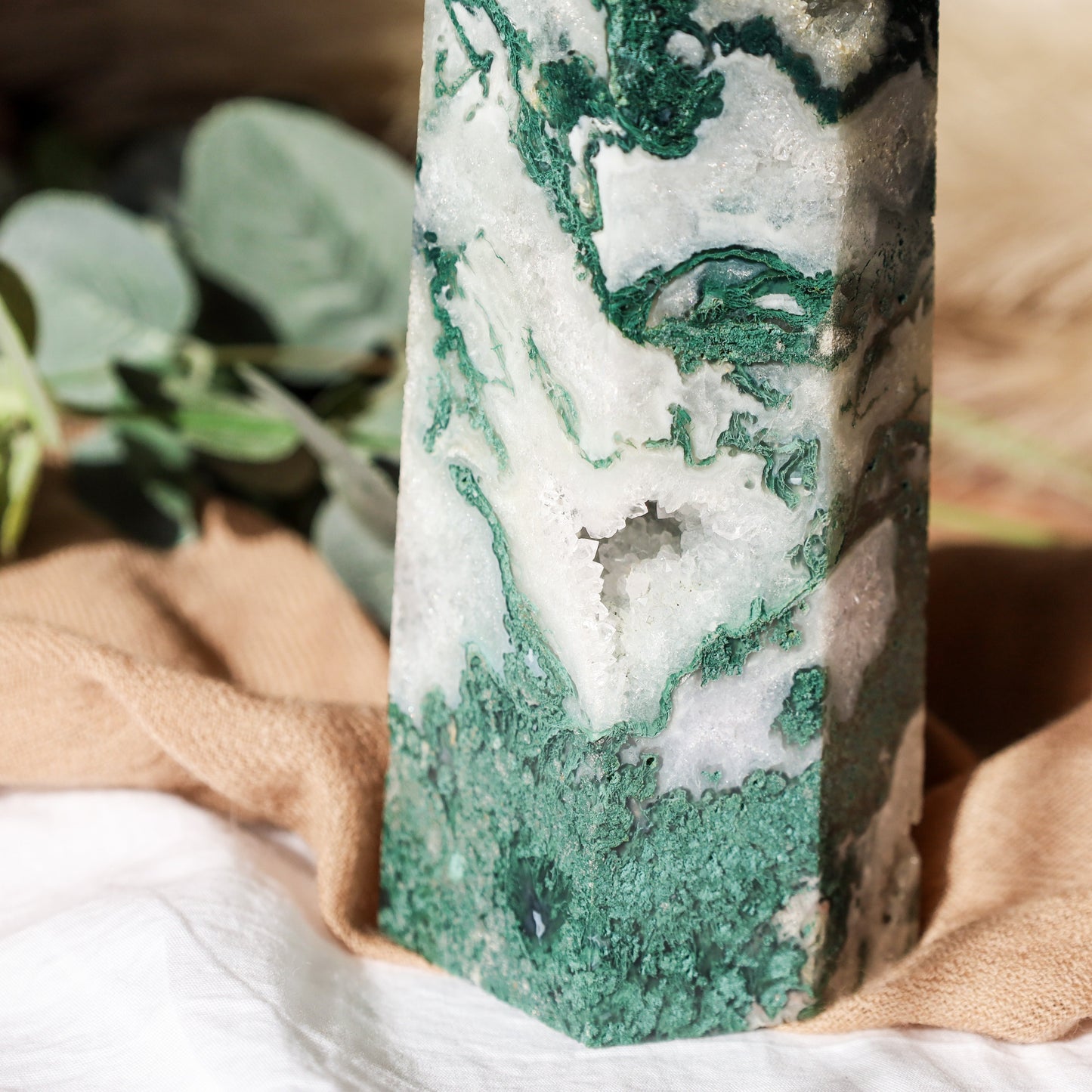 Large Moss Agate tower (High quality)witchy marketwitchy marketghfddLarge Moss Agate tower (High quality)