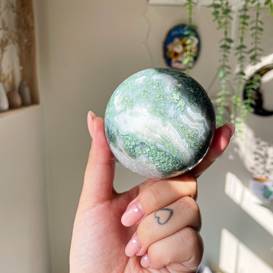 Moss agate sphere Cwitchy marketwitchy marketgfflmsMoss agate sphere C