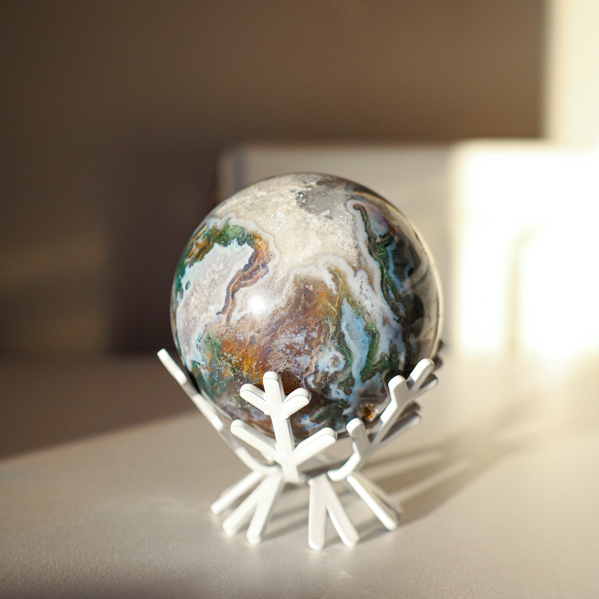 Moss Agate sphere Wwitchy marketwitchy marketdsfghjhMoss Agate sphere W