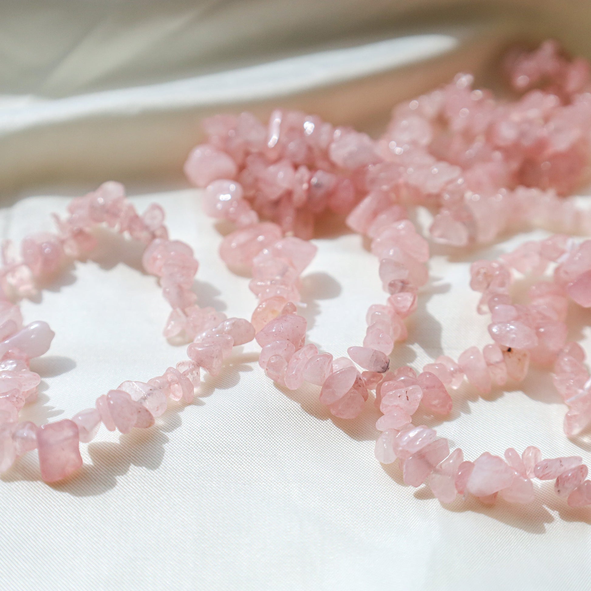 Rose quartz chip braceletswitchy marketwitchy markethgrqmRose quartz chip bracelets