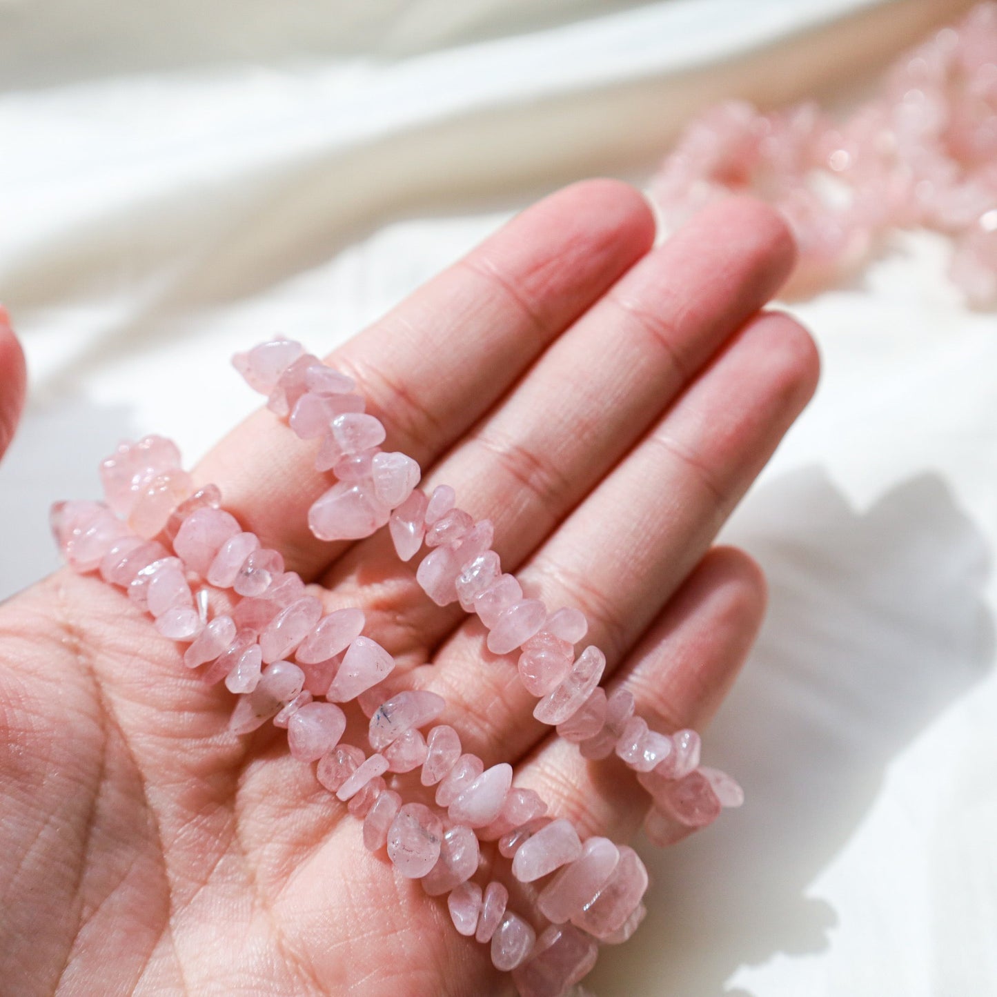 Rose quartz chip braceletswitchy marketwitchy markethgrqmRose quartz chip bracelets