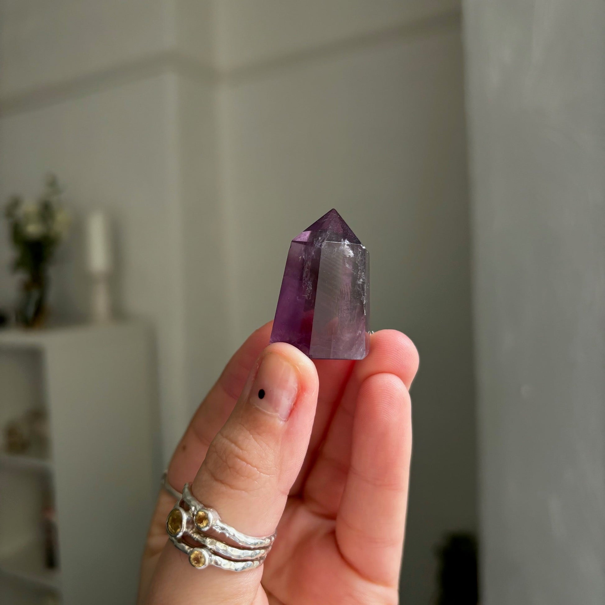 Small Amethyst X Smoky quartz point E (High-grade)witchy marketwitchy marketSmall Amethyst X Smoky quartz point E (High-grade)