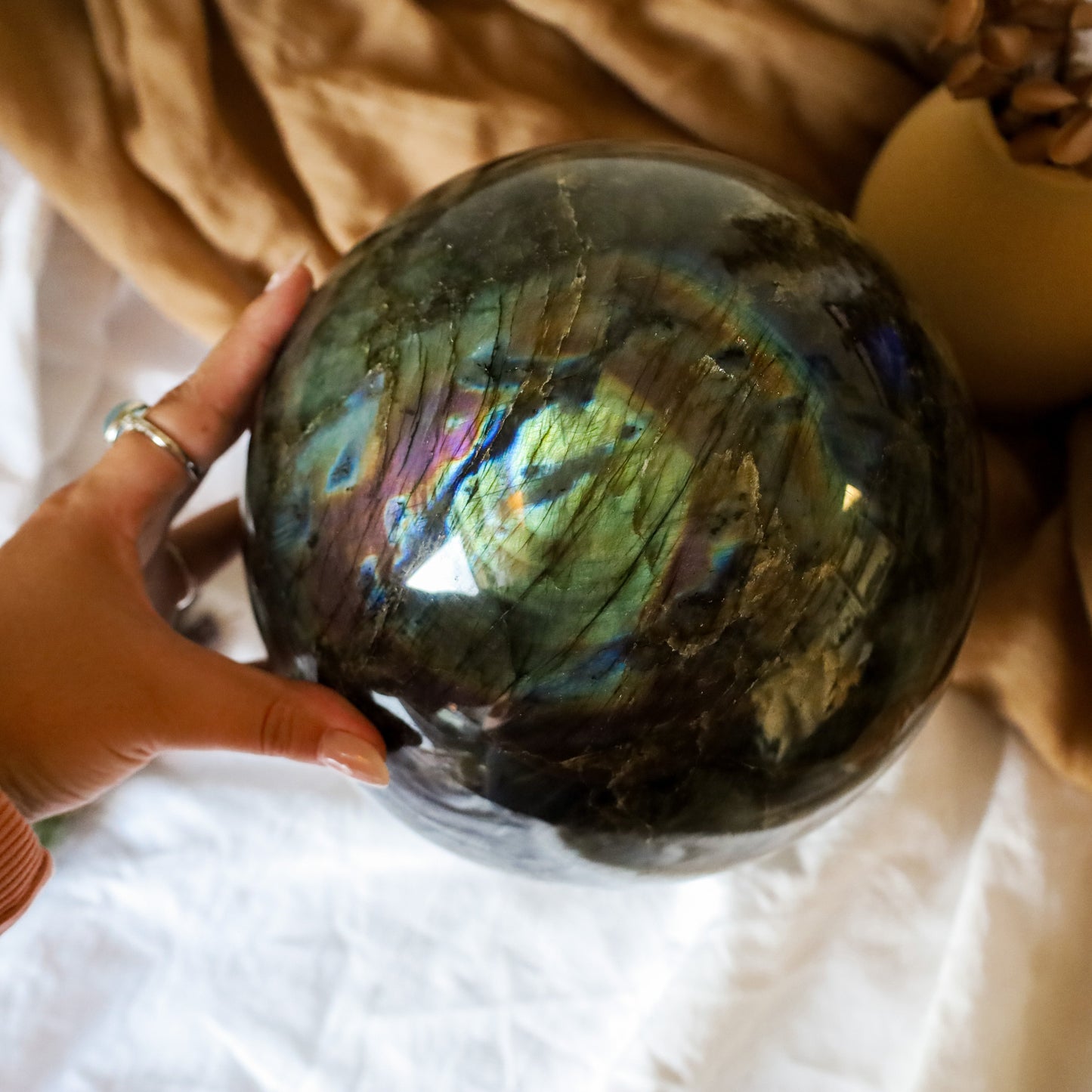 12kg Labradorite sphere (Silver, purple, orange, blue and yellow flash)witchy marketwitchy market12kg Labradorite sphere (Silver, purple, orange, blue and yellow flash)