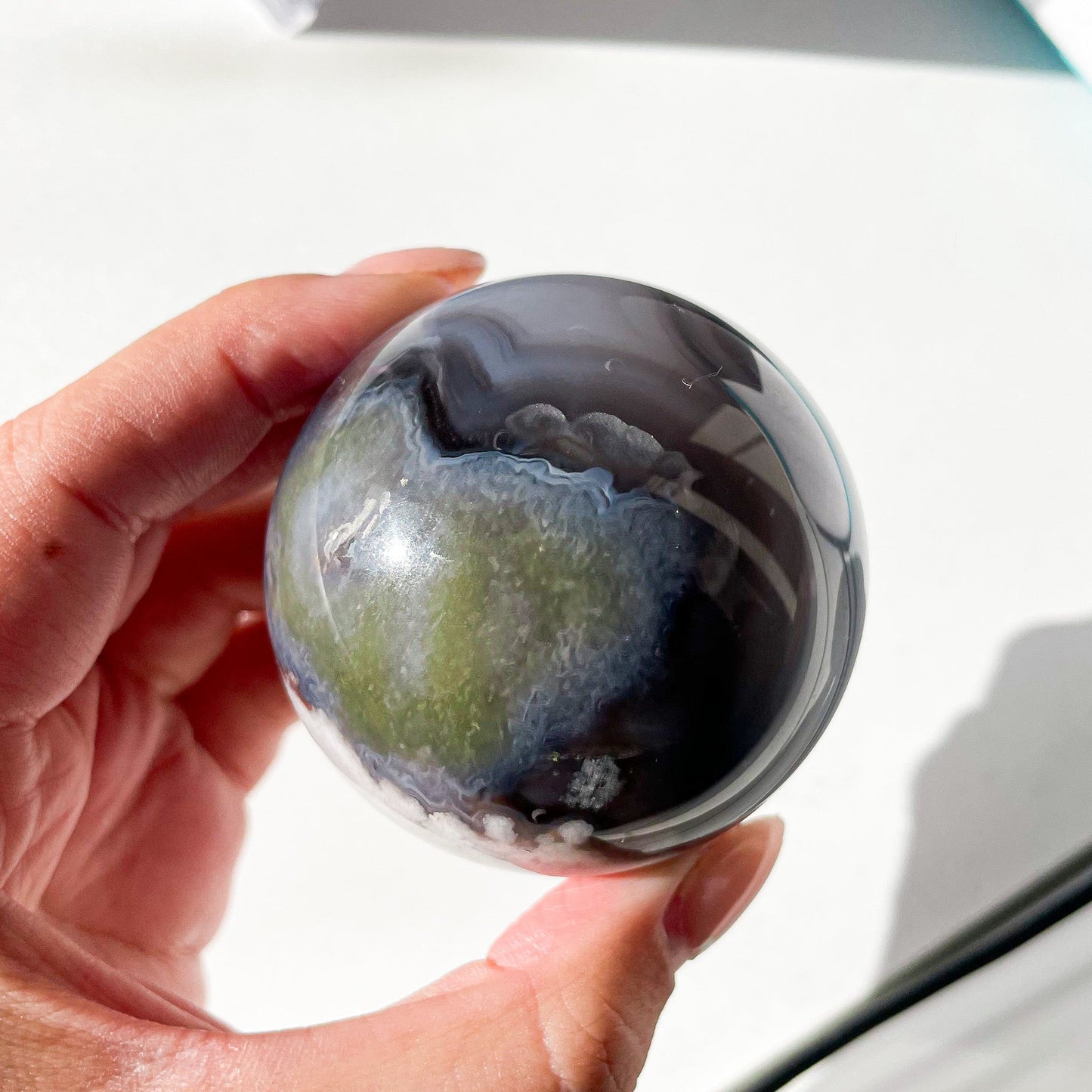 Black flower agate sphere Awitchy marketwitchy marketgfflmsBlack flower agate sphere A