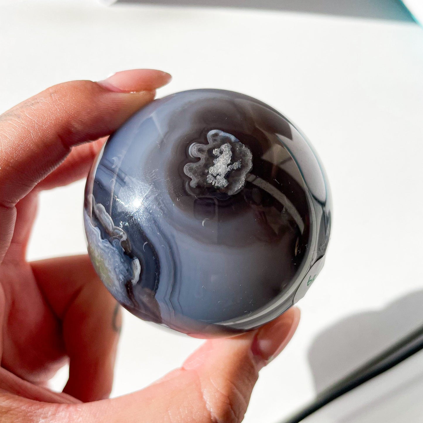 Black flower agate sphere Awitchy marketwitchy marketgfflmsBlack flower agate sphere A