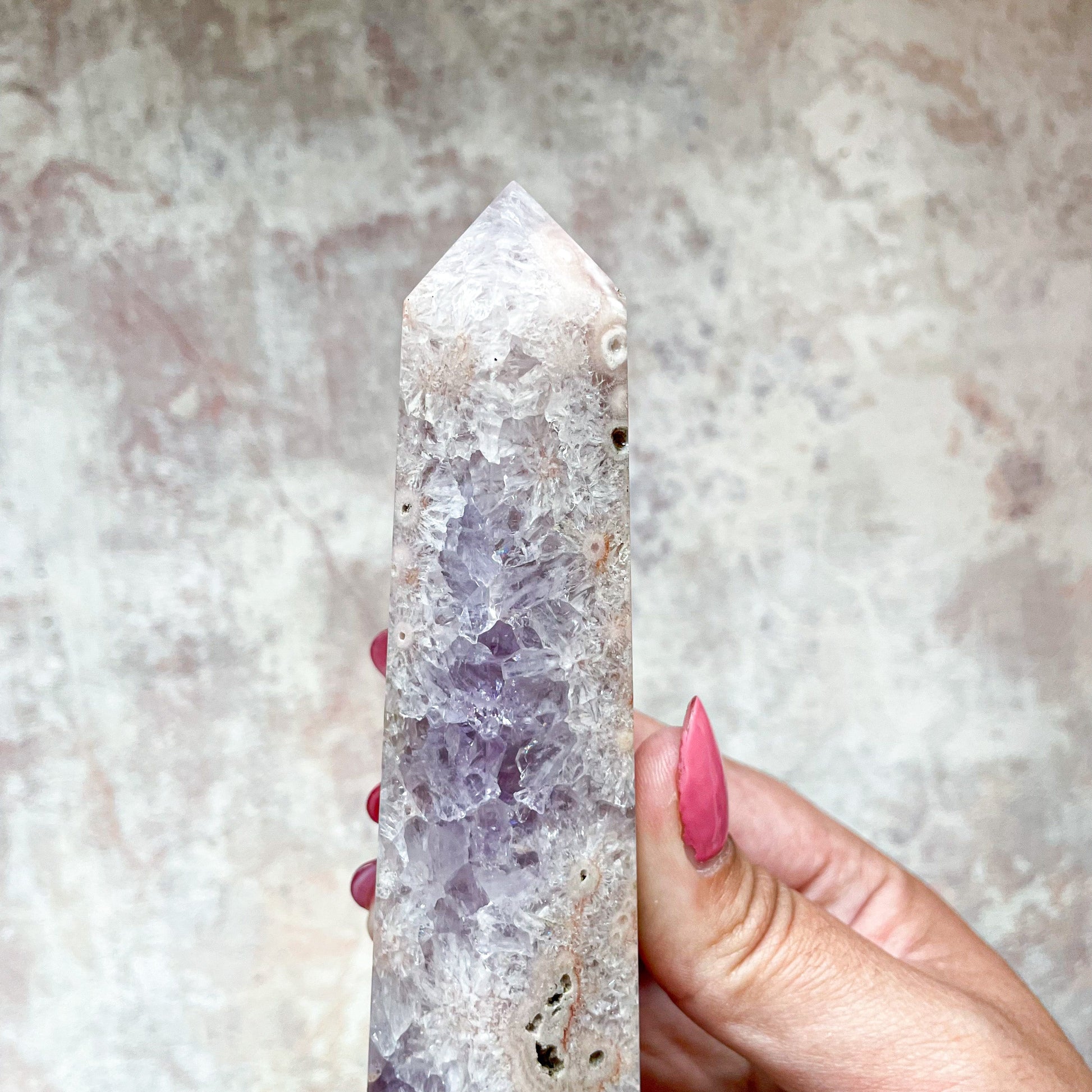 Flower Agate X Amethyst tower Awitchy marketwitchy markethdfhdfhdhFlower Agate X Amethyst tower A