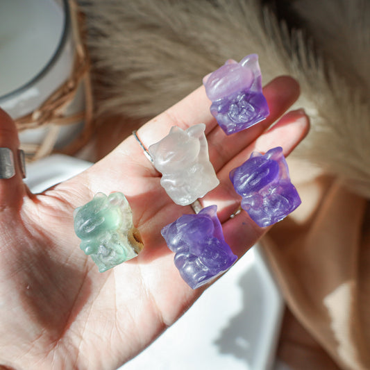 Fluorite lucky catswitchy marketwitchy marketFluorite lucky cats