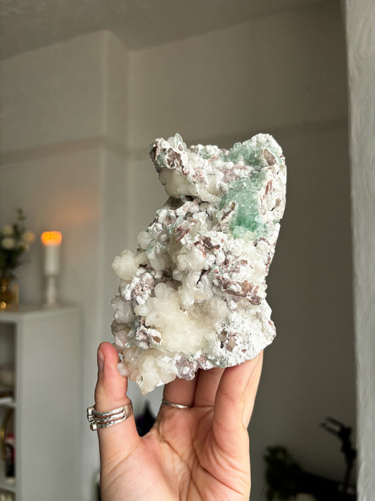 Gem grade - Green Apophyllite with white stillbite (Very rare)witchy marketwitchy marketGem grade - Green Apophyllite with white stillbite (Very rare)